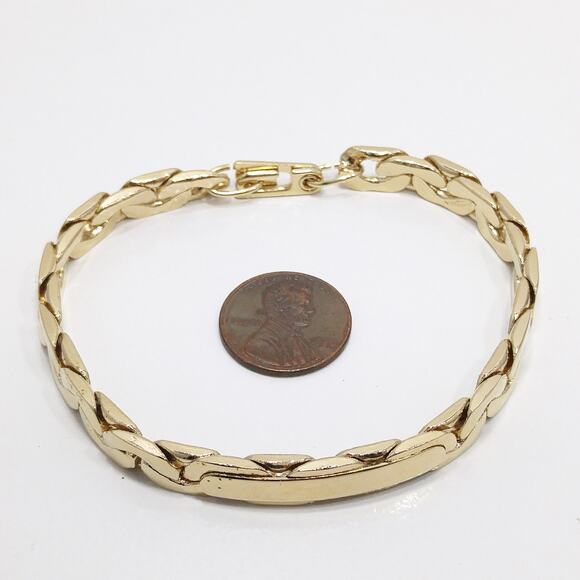 Vintage SPEIDEL USA Woman's Gold Plated ID Bracelet, Ready for Engraving - Picture 8 of 10